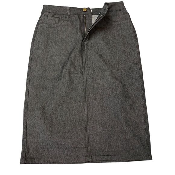 The Main Street Exchange Skirt Womens 6 Black Denim Stretch Regular Fit - Picture 9 of 14